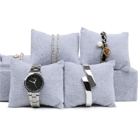 Watch Jewelry Tray Organizer Bracelet Display Showcase 12 Grid Pillows Tray - Picture 7 of 7